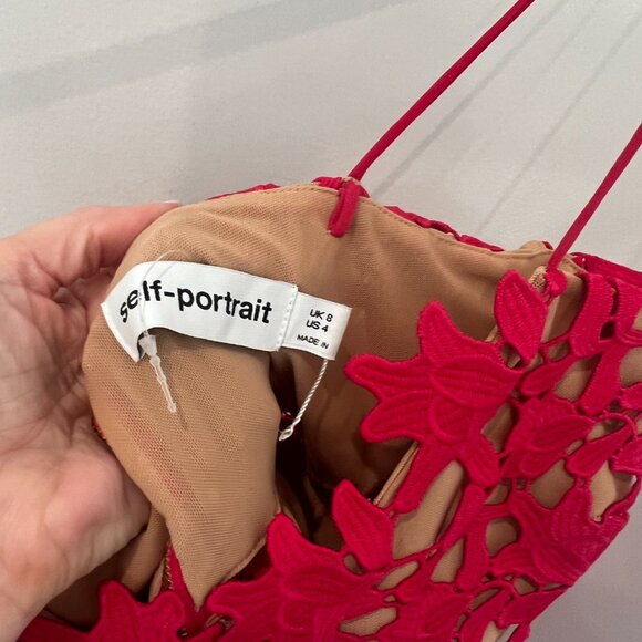 Self-Portrait Azaelea Lace Flared Sleeveless Midi Size 4 - Picture 2 of 4